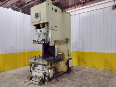 220 TON AIDA MODEL #NC1-200(2) GAP FRAME PRESS, WITH 9.84" STROKE: STOCK #22203