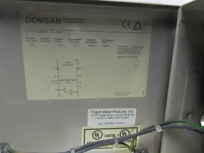 Dongan TDL-200 Enclosed Transformer Disconnect 1KVA 480V Pri 120V Sec 1PH