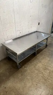 Used Falcon Restaurant Supply, Inc. Used 72.5" x 30" Stainless Steel Equipment Stand with Casters Food Prep Tables Illinois US | Falcon Restaurant Supply #1373561