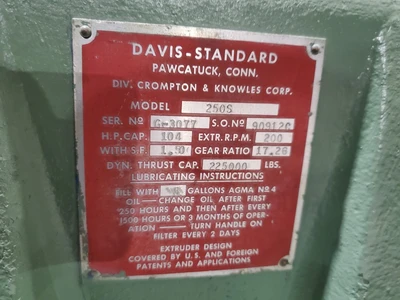 Gearbox for Davis Standard 2.5" Cold Feed Rubber Extruder Model 250S
