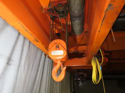 Cleveland Tramrail P&H 12 Ton Double Girder Underhung Bridge Crane 45' Span