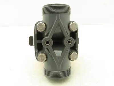 Georg Fischer 314  1-1/2" Manual Diaphragm Valve PVC/PTFE *Missing socket ends*