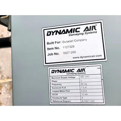 Used 2.5 Ton Dynamic Air BulkBuster Bulk Bag Unloader w/ Dense Phase Transporter