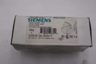 NEW Siemens 3SB35 00-3VA11 HEAVY DUTY SELECTOR SWITCH LONG HANDLE STK H414A