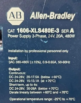 Allen-Bradley 1606-XLS480E-3 Ser. A. Power Supply 4E-21