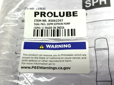 USED PROLUBE POLYETHYLENE HAND OPERATED SIPHON PUMP 21" 5GAL LOT OF 2