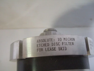 VACCO EDF Etched Disc Filter 10 Micron PTI Technologies Stainless Steel 26 Inch