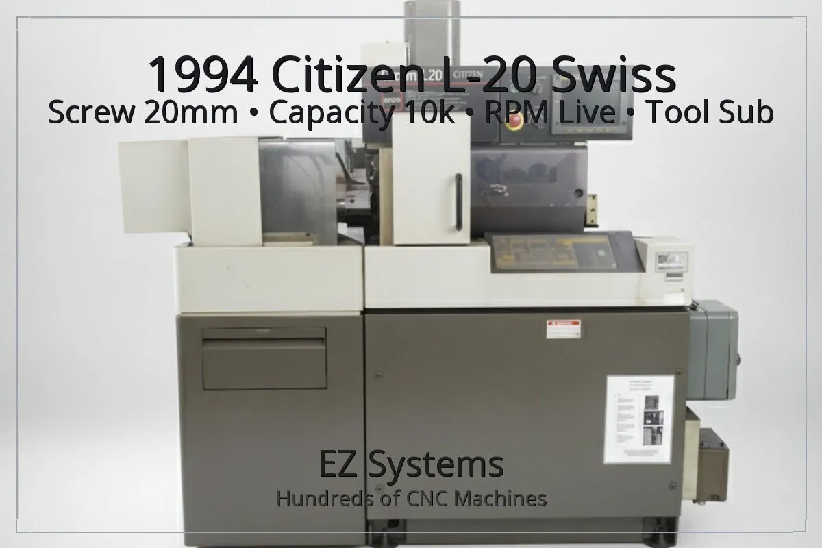 Used 1994 CITIZEN CINCOM L20 Swiss Type Automatic Screw Machines Washington US | [EZ] EZ Systems #1291580