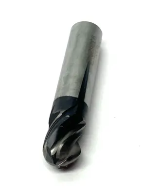 USED ACCUPRO BALL END MILL: 1/2" DIA, 5/8" LOC, 4 FLUTE, SOLID CARBIDE