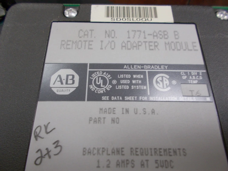 Used Allen-Bradley 1771-AB SER B Firm G PLC Input & Output Arizona US | ASSET CONVERSION SPECIALISTS, INC. #321143