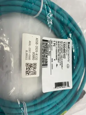 NEW BRAD WOODHEAD MOLEX ETHERNET CABLE M12 4P D-CODED E11A06004M080