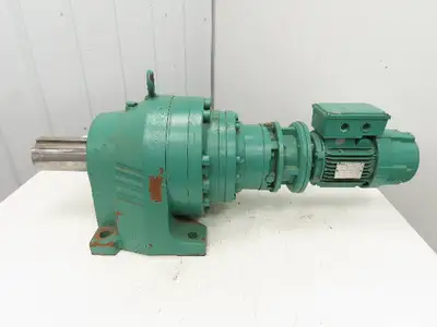 Leroy Somer Metric Gearmotor Inline Reducer 1 RPM Output .66kW 460V 3PH LS80L