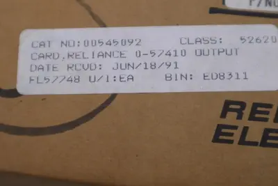 Reliance 0-57410 Analog Output Module O-57410 57C410 NEW WITH BOX STOCK G427