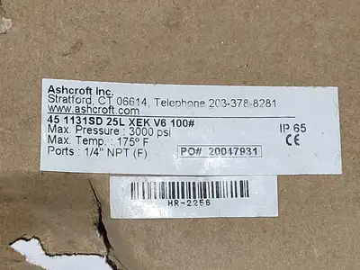 NEW ASHCROFT 45-1131SD-25L-XEKV6-100PSI