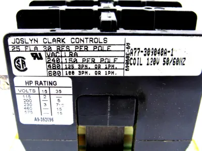 NEW JOSLYN CLARK A77-309040A-1 DEFINITE PURPOSE CONTACTOR 3 POLE A77309040A1