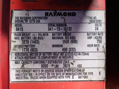 USED THE RAYMOND CORPORATION 8410