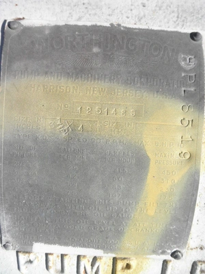 USED WORTHINGTON 3 1/2 X 4 KDS