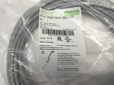 NEW MURR ELEKTRONIK M12 MALE CABLE