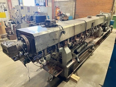 Used 100mm Leistritz Co-Rotating Twin Screw Extruder, Model ZSE100GL/44D, 442hp, New in 2002