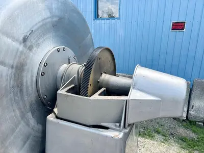 🔴 Heading to Auction May 27 - Used Rotating Drum Tumbler, 2000 Lbs Capacity, With Screw Conveyor