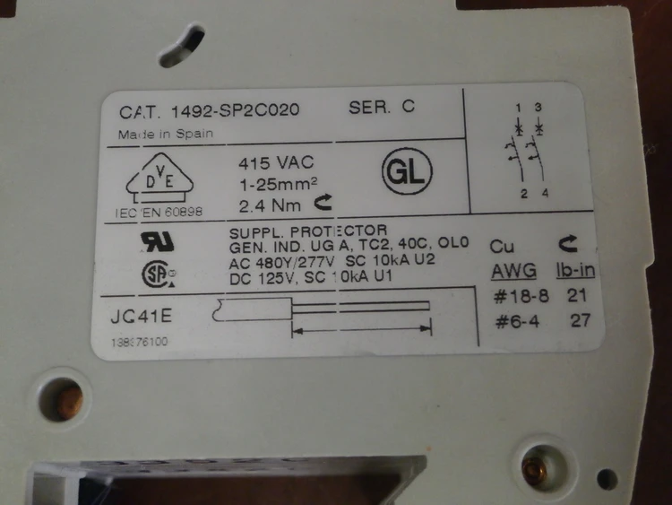 Used Allen-Bradley 1492-SP2C020 Relays & Switches Arizona US | ASSET CONVERSION SPECIALISTS, INC. #307741