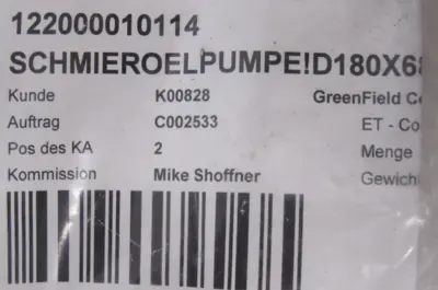 NEW MAAGTECHNIC 122000010114 SCHMIEROELPUMPE TYPE 2396 2641971
