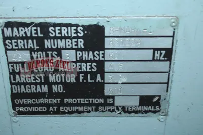 Used MARVEL MANUFACTURING MARK II Vertical Band Saws Michigan US | Vander Ziel Machinery Sales #1302649