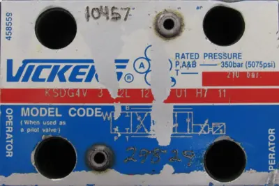 USED VICKERS KSDG4V-3-92L-12-M-U1-H7-11 VALVE KSDG4V392L12MU1H711