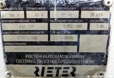 Used RIETER ASG600 Pelletizers Illinois US | Aaron Equipment #86569