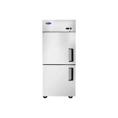 New | in-Stock Atosa New Atosa MBF8010GRL Top Mount (2) Divided Door Reach-In Refrigerator - Left Hinged Refrigerators Illinois US | Falcon Restaurant Supply #1375497