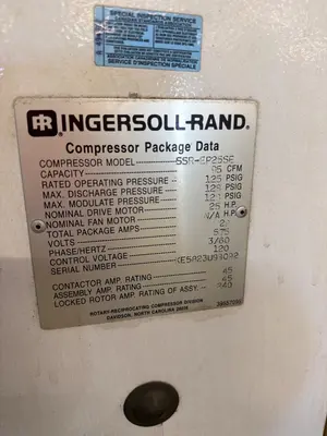 Used 2004 INGERSOLL RAND SSR-EP25SF Air Compressors (Misc) Ontario CA | Aucto #1306901
