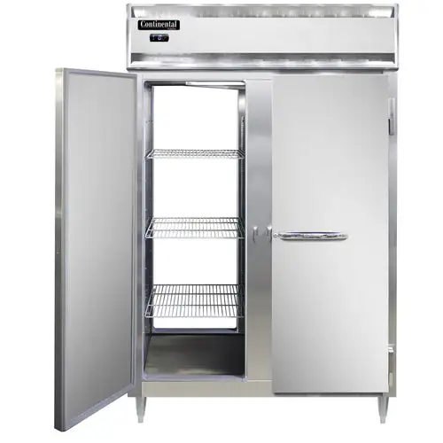Continental D2FNSSPT 52" Designer Line Two Section Pass Thru Freezer, (4) Left/right Hinge Solid Doors, 115v