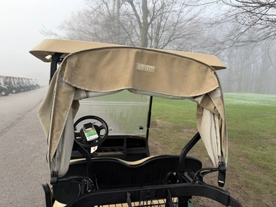 (1) 2017 E-Z-Go golf cart with a Kawasaki gas engine, model 625111G01, includes canopy, ball cover, ...