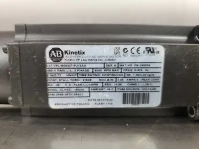 USED Allen-Bradley VPL-B0632T-PJ12AA Kinetix VP Low Inertia Servo Motor