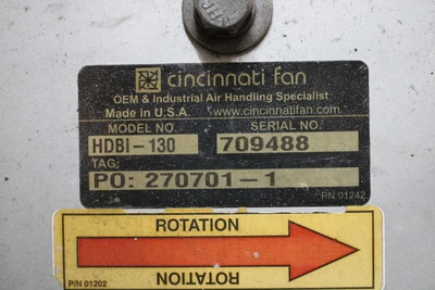USED CINCINNATI FAN HDBI-130
