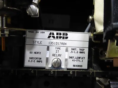 ABB 1351D17A04 Type IT Relay .5-1.0 Amps Trip Used