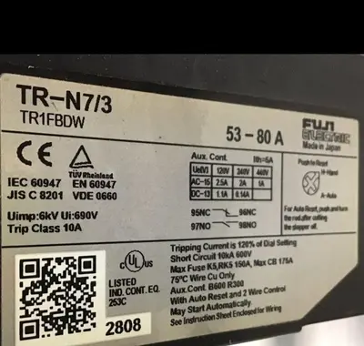 Used FUJI ELECTRIC SC-N7 SC1FBAA PLC Contactors Michigan US | Ideal Machinery #693367