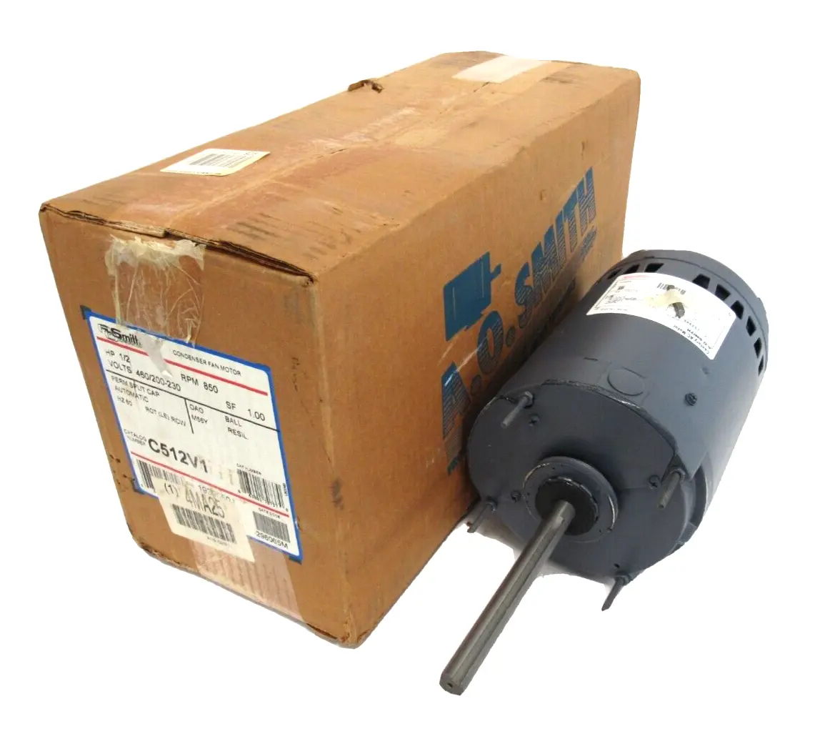NEW AO SMITH C512V1 CONDENSER MOTOR 460V/200-230 4MA25 850RPM 1/2HP