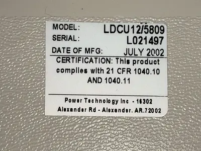 Used 2002 POWER TECHNOLOGY LDCU12/5809 DC Power Supplies Ohio US | HGR 24 #1406194