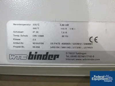 USED BINDER Binder Oven, Model IP-20