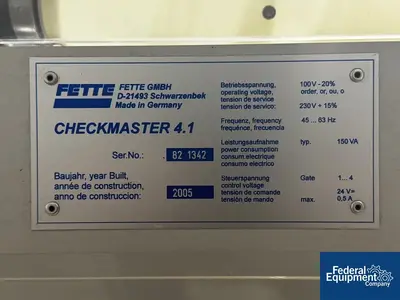 USED Fette Fette Checkmaster 4.1 Tablet Tester