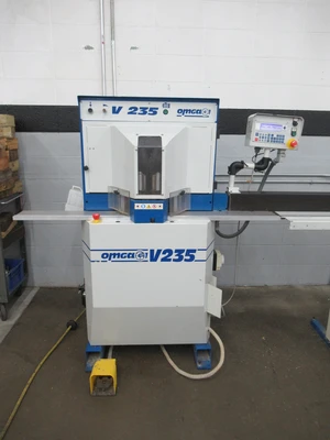 Used 2007 OMGA WOODWORKING MACHINERY V235 FNC Double Miter Saws Minnesota US | Machinesused.com #1307556
