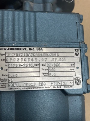 New | in-Stock SEW-EURODRIVE Gear Reducer RF17DT71D4BM605HRMM05C Motors (misc) Indiana US | J&J Industrial Supply #1377330