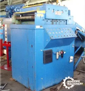 36" X .070" RED BUD “SM436” STOCK STRAIGHTENER - PNEUMATIC LOADING TABLE - .020” TO .070” THICKNESS CAPACITY - 36” WIDTH CAPACITY