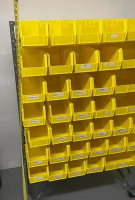 Stackable bin organizer on wheels 36''x23''x59''h