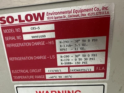SO-LOW C85-5 -85C ULTRA LOW FREEZER