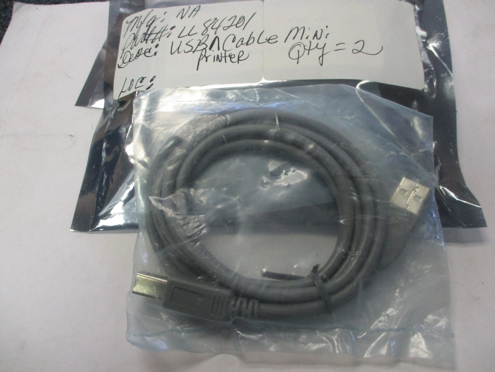 New LL84201 Gray USB Printer Cables (QTY 2)