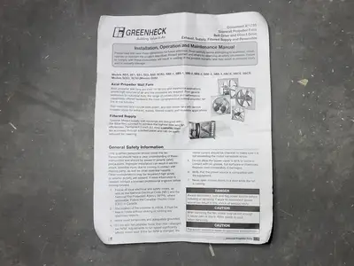 New | in-Stock GREENHECK SBCE-3H30-20 Parts (Hydraulics and Pneumatics) British Columbia CA | Lenmark #913458
