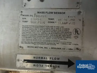 USED Micro Motion 1.5" MICRO MOTION FLOW METER, S/S, MODEL DL1008202