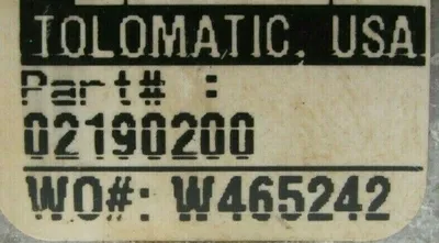 NEW TOLOMATIC 02190200 GEAR BOX 1:1